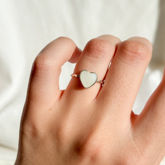 Mother of pearl heart ring